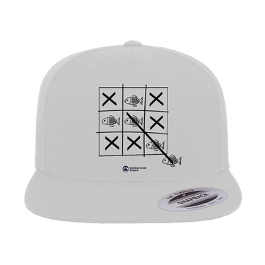 Fish Tick Tack Toe Embroidered Flat Bill Cap